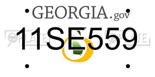 11SE559 Georgia License Plate