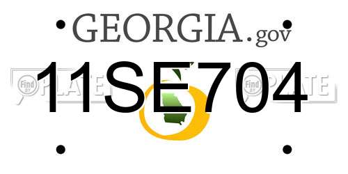 11SE704 Georgia License Plate