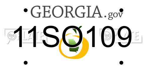 11SO109 Georgia License Plate