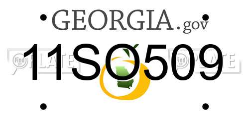 11SO509 Georgia License Plate