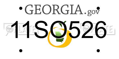 11SO526 Georgia License Plate