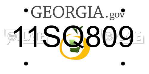 11SQ809 Georgia License Plate