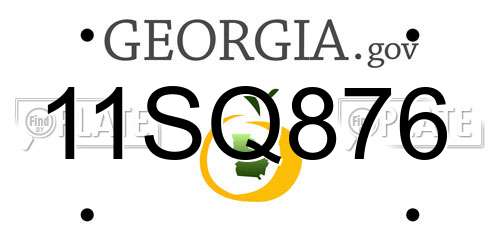 11SQ876 Georgia License Plate