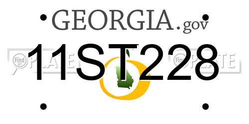 11ST228 Georgia License Plate