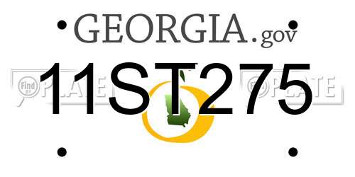 11ST275 Georgia License Plate