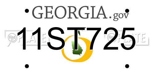 11ST725 Georgia License Plate