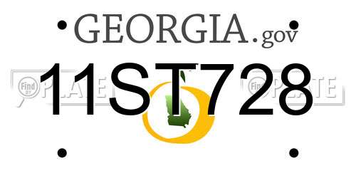 11ST728 Georgia License Plate