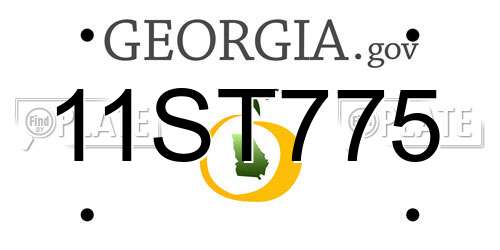 11ST775 Georgia License Plate