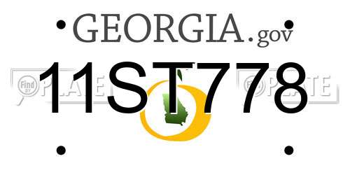 11ST778 Georgia License Plate