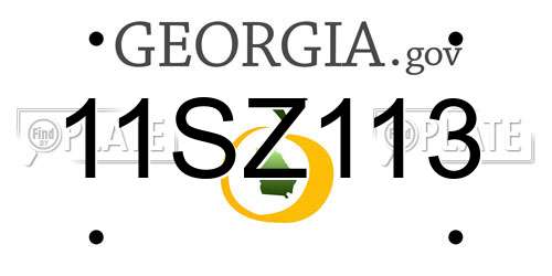 11SZ113 Georgia License Plate