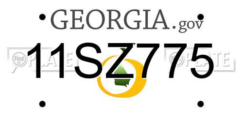 11SZ775 Georgia License Plate