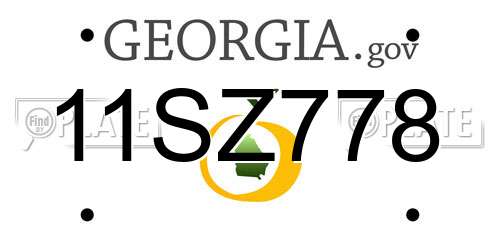 11SZ778 Georgia License Plate