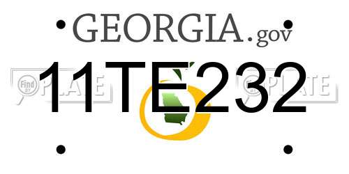 11TE232 Georgia License Plate