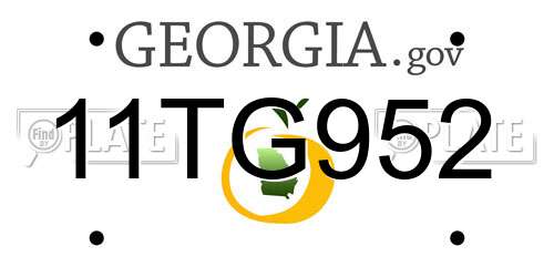 11TG952 Georgia License Plate
