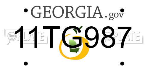 11TG987 Georgia License Plate