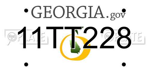 11TT228 Georgia License Plate