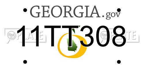 11TT308 Georgia License Plate