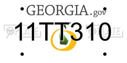 11TT310 Georgia License Plate