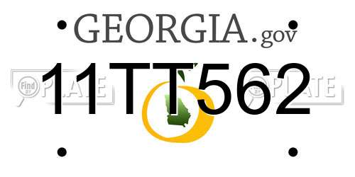 11TT562 Georgia License Plate
