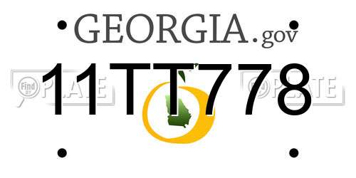 11TT778 Georgia License Plate