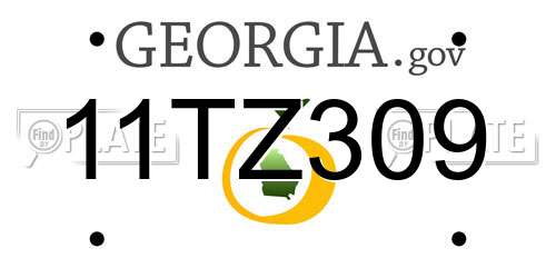 11TZ309 Georgia License Plate