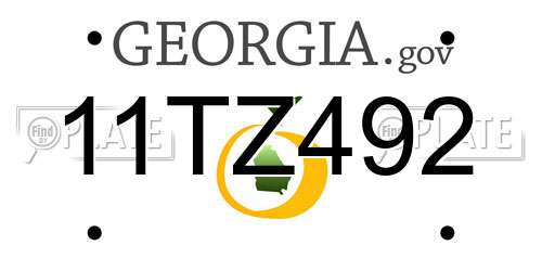 11TZ492 Georgia License Plate