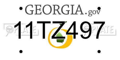 11TZ497 Georgia License Plate