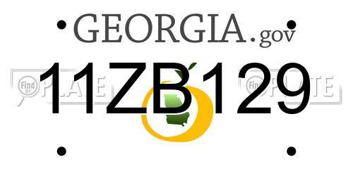 11ZB129 Georgia License Plate