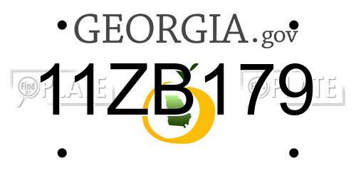 11ZB179 Georgia License Plate