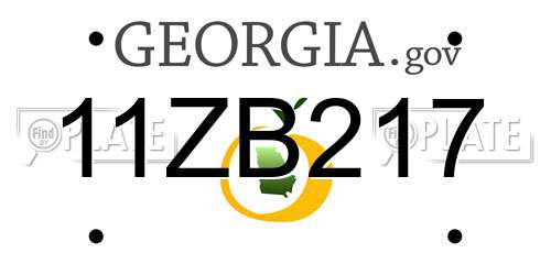 11ZB217 Georgia License Plate