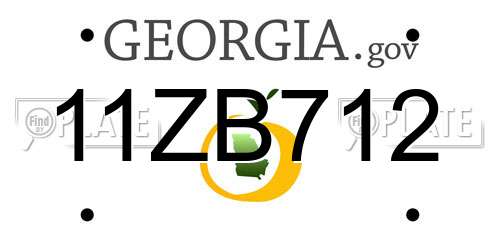 11ZB712 Georgia License Plate