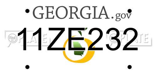11ZE232 Georgia License Plate