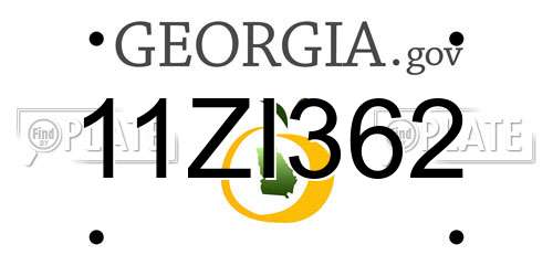 11ZI362 Georgia License Plate