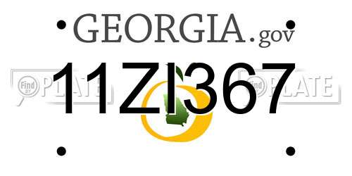 11ZI367 Georgia License Plate