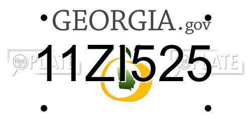 11ZI525 Georgia License Plate