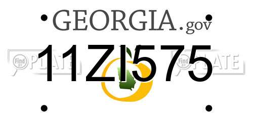 11ZI575 Georgia License Plate
