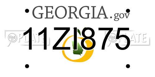 11ZI875 Georgia License Plate