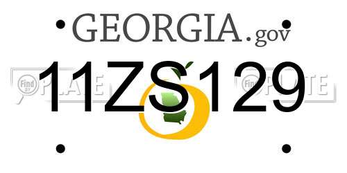 11ZS129 Georgia License Plate