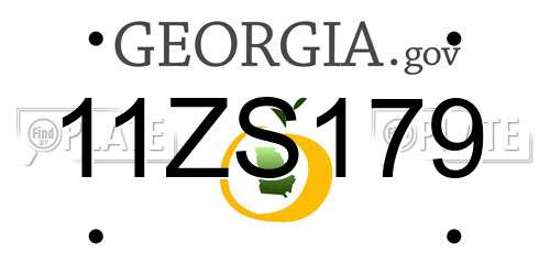 11ZS179 Georgia License Plate