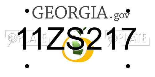 11ZS217 Georgia License Plate