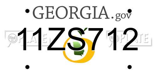 11ZS712 Georgia License Plate