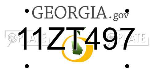 11ZT497 Georgia License Plate