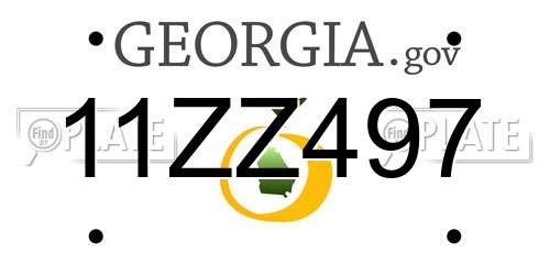 11ZZ497 Georgia License Plate