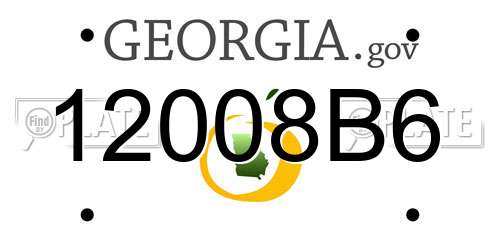 12008B6 Georgia License Plate