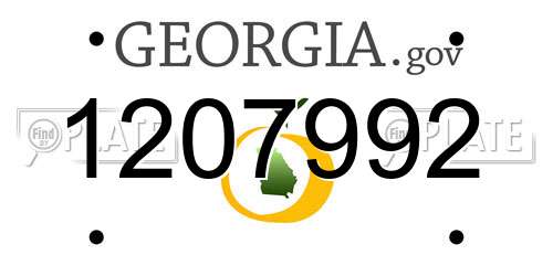 1207992 Georgia License Plate