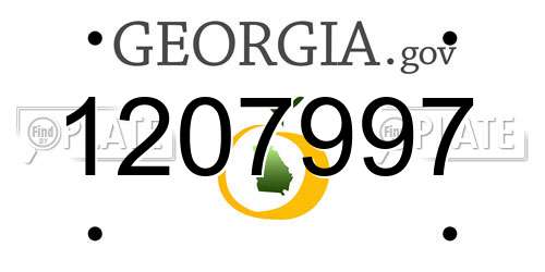 1207997 Georgia License Plate