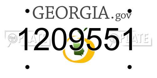 1209551 Georgia License Plate