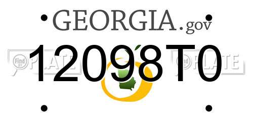 12098T0 Georgia License Plate