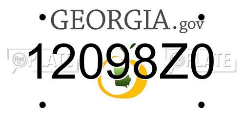 12098Z0 Georgia License Plate