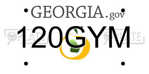120GYM Georgia License Plate